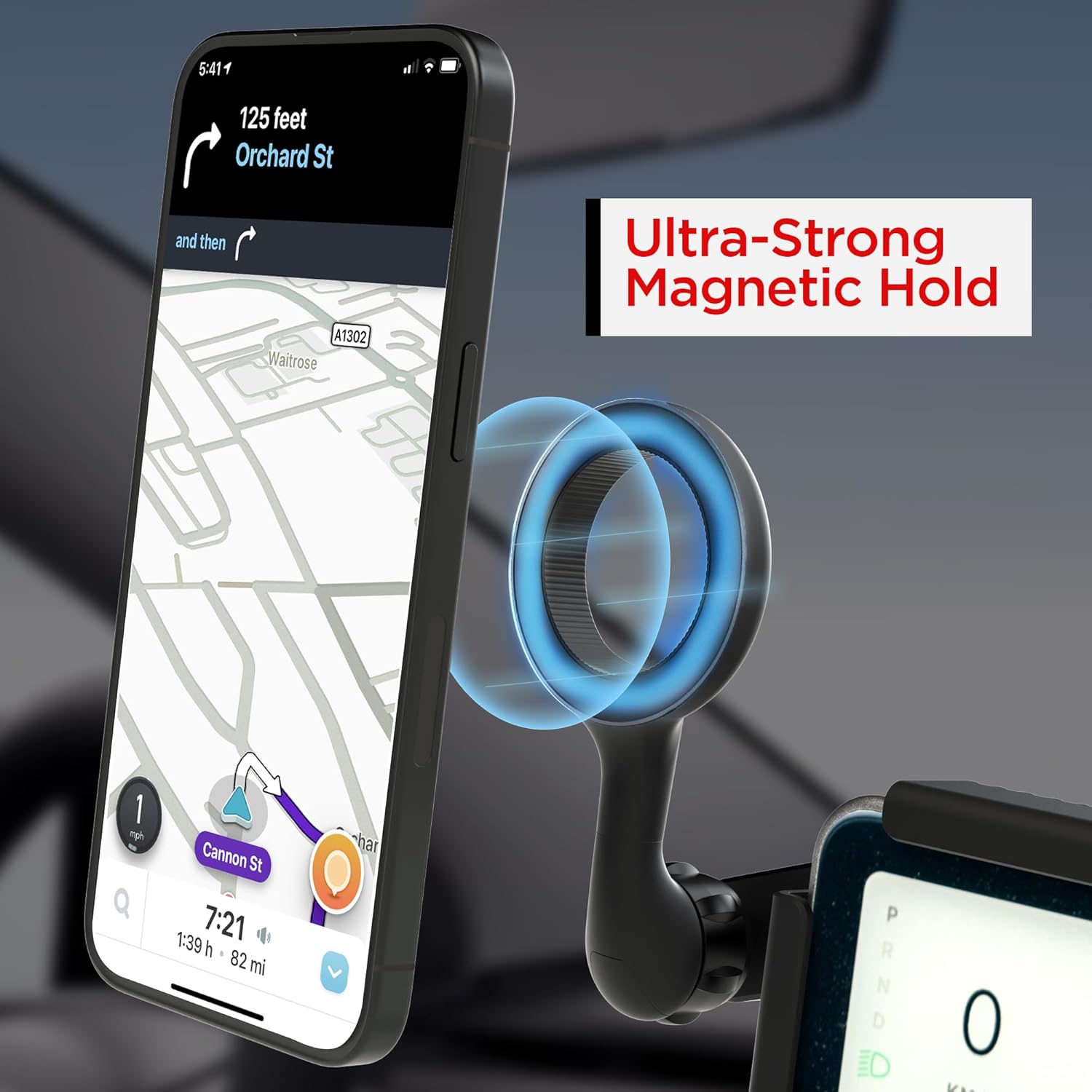 Magnetic Phone Mount for Tesla Monitor - Tesla Model 3/Y X/S (2022) Accessories for All Cell Phones - Strong Magnetic Hold Tesla Phone Mount - Tesla Phone Holder Mag Safe Compatible - Black - Image 2