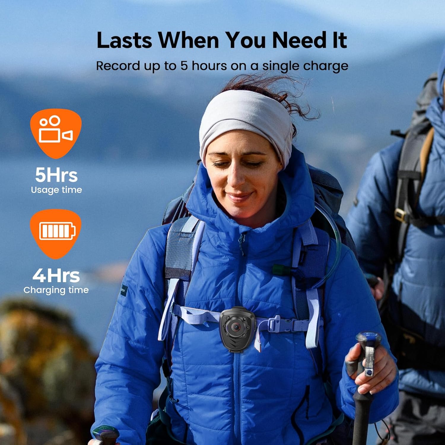 Z12 Mini Body Camera-1080P Wearable Camera with Audio, 5-Hour Battery, Clip & Strap Included, Night Vision Small Body Cam for Civilians, Delivery, Daily Recording, Personal Safety (256GB) - Image 5