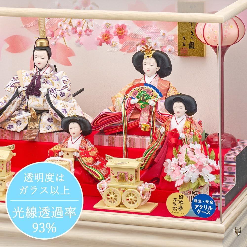 ひな人形 雛人形 新 コンパクト 日本製 ケース飾り ひなまつり TKN02