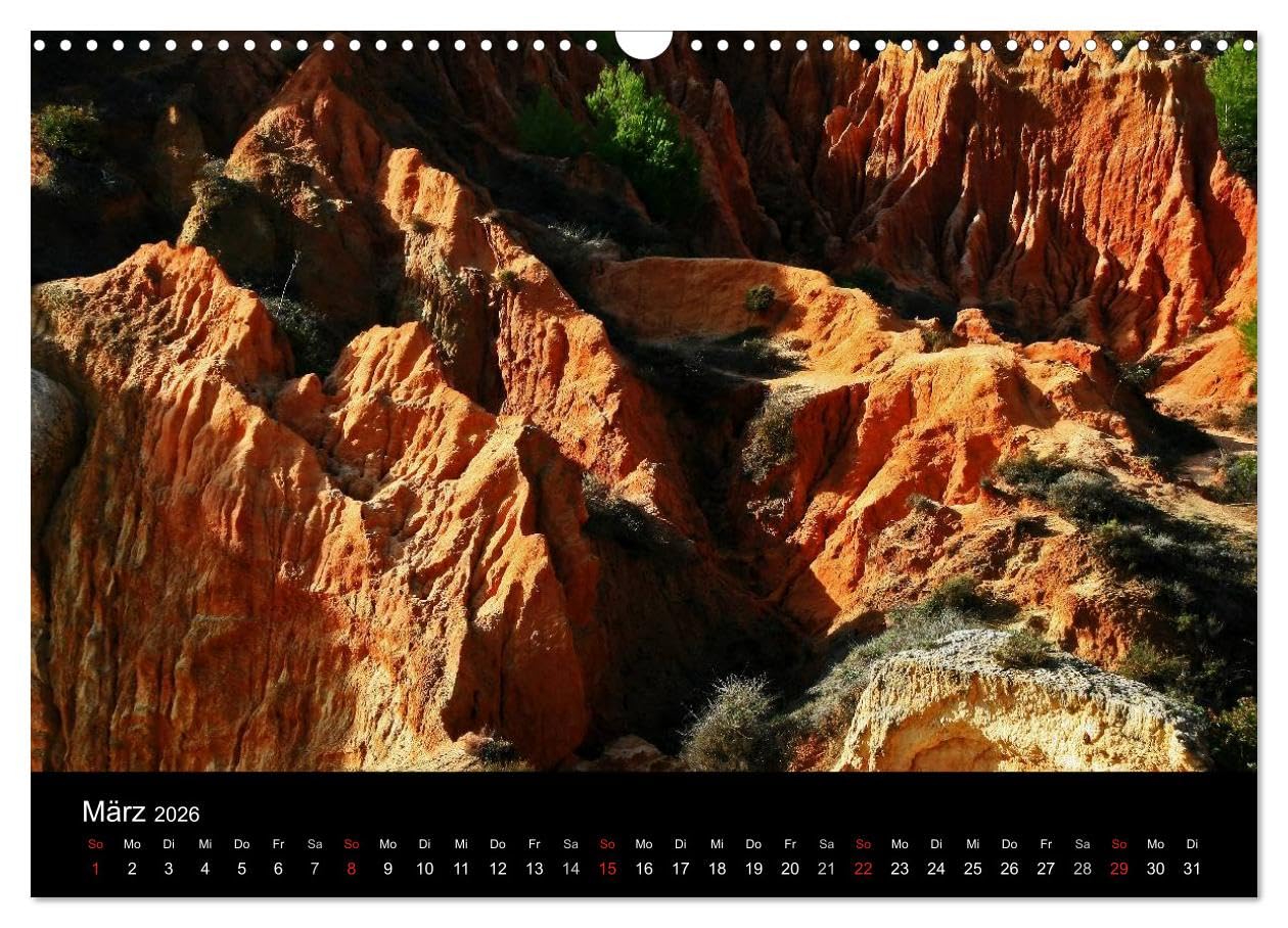Zauber der Algarve (Wandkalender 2026 DIN A3 quer), CALVENDO Monatskalender: Küstenlandschaften und Orte an der Felsenalgarve in leuchtenden Farben.