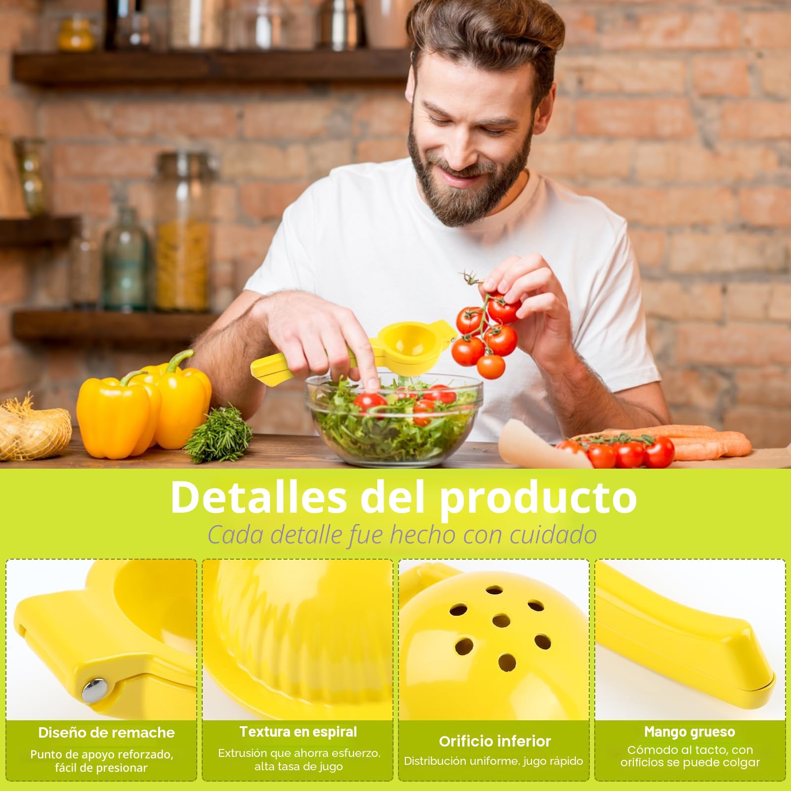 Exprimidor Limón Manual Acero Inoxidable 7cm Diámetro para Cítricos Naranjas Zumo Cocina Restaurante