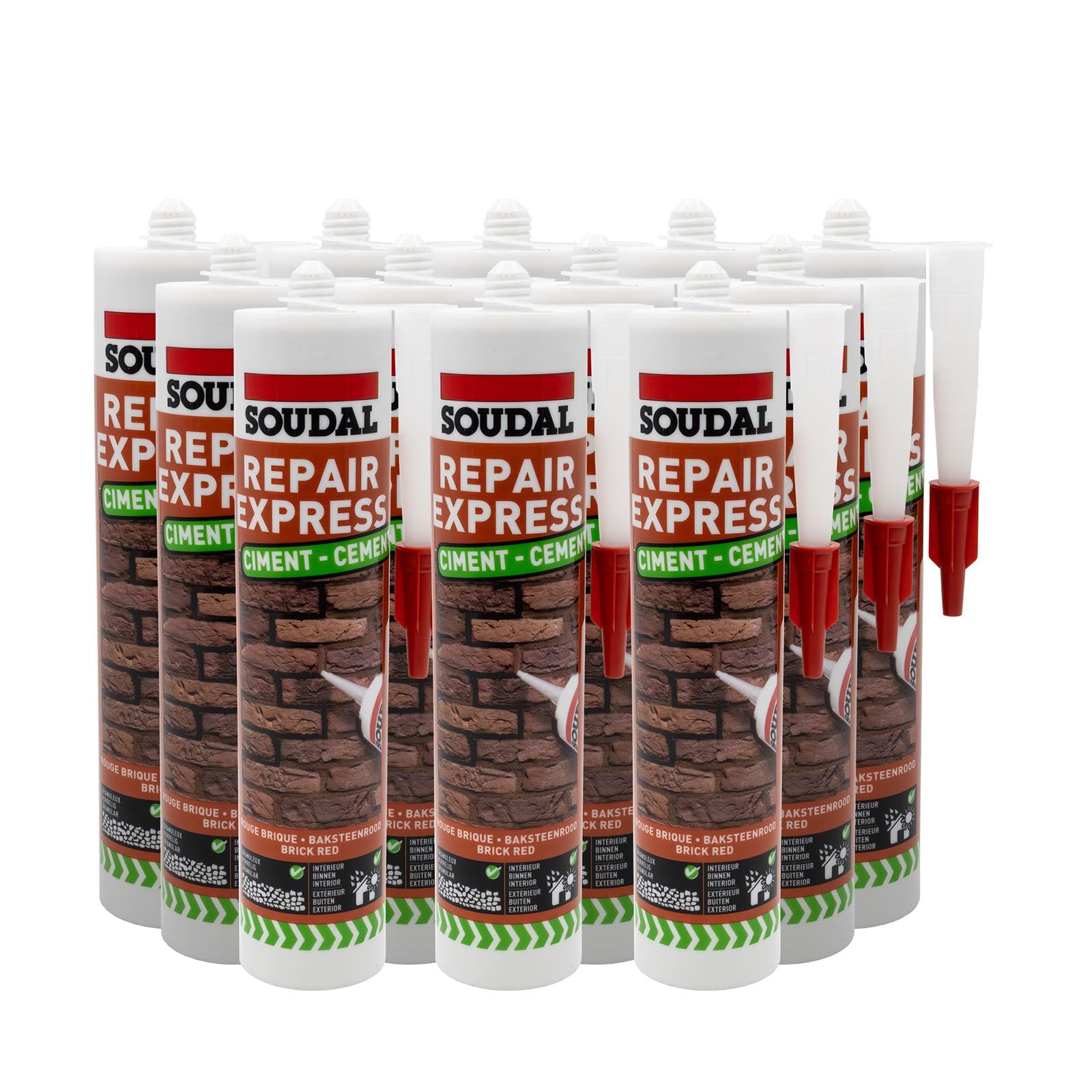 Truly Pvc Limited Brick Red Soudal Repair Express Cement Arylic Polymer Textured Sealant (12 Pack)