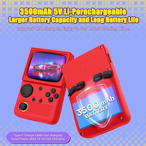 Miniatura 6 de R36T - Consola de juegos retro, pantalla IPS de 3.5 pulgadas, inspirada en CRT, consola de juegos portátil con más de 22000 juegos clásicos,