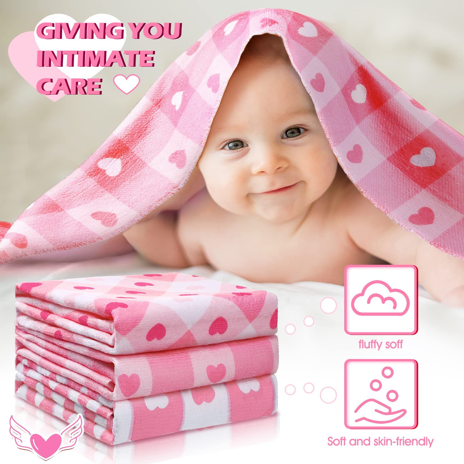 3 Pcs Valentines Kitchen Towels Pink Heart Hand Towels Decorative Valentine Dish Tea Valentines Kitchen Decor for Holiday Decorations Housewarming 18 x 28 Inches