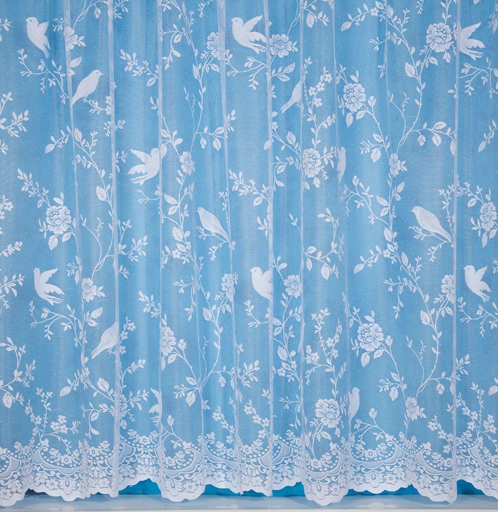 John Aird - Robyn Bird Design Net Curtain - Select Your Size (8.5 Metres Width, Drop: 36" (91cm))
