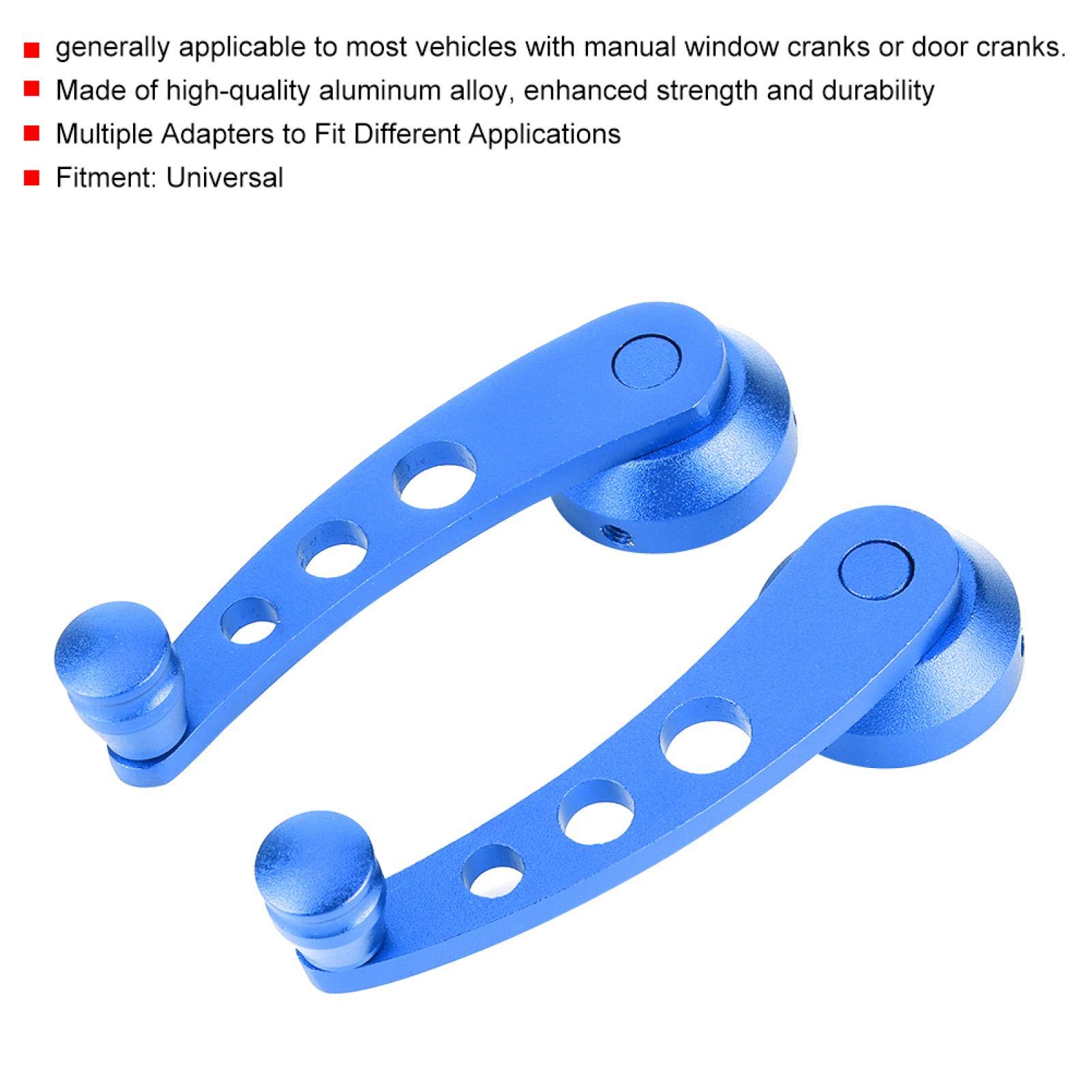 Fydun Maniglia della Manovella del Finestrino Dell'auto, Manovelle Universali per Vetro Dell'alzavetro in Lega di Alluminio Maniglia del Riser Dell'auto Sostituzione(Blu)