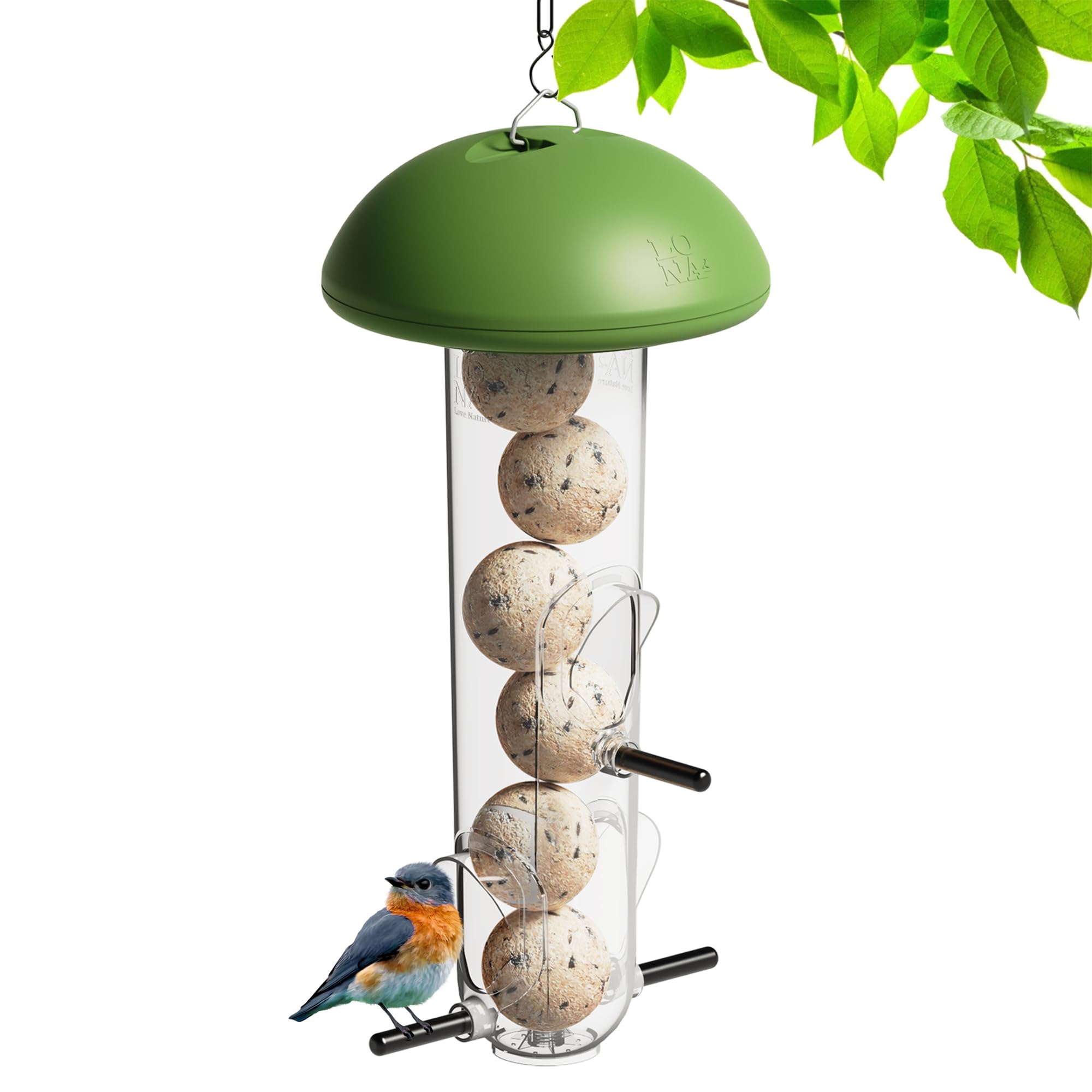 LONA Suet Ball Bird Feeder with 3 Ports, Unique Bird Feeder for Outdoors