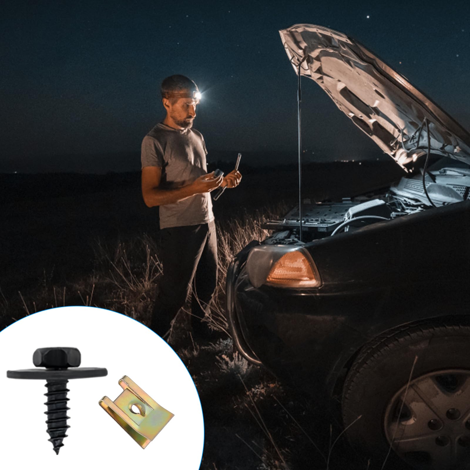 Kit 205 Pezzi Viti E Dadi Per Auto - Clip Parafango, Dadi A U, Viti A Testa Crociata Per Lamiera - Foto 2