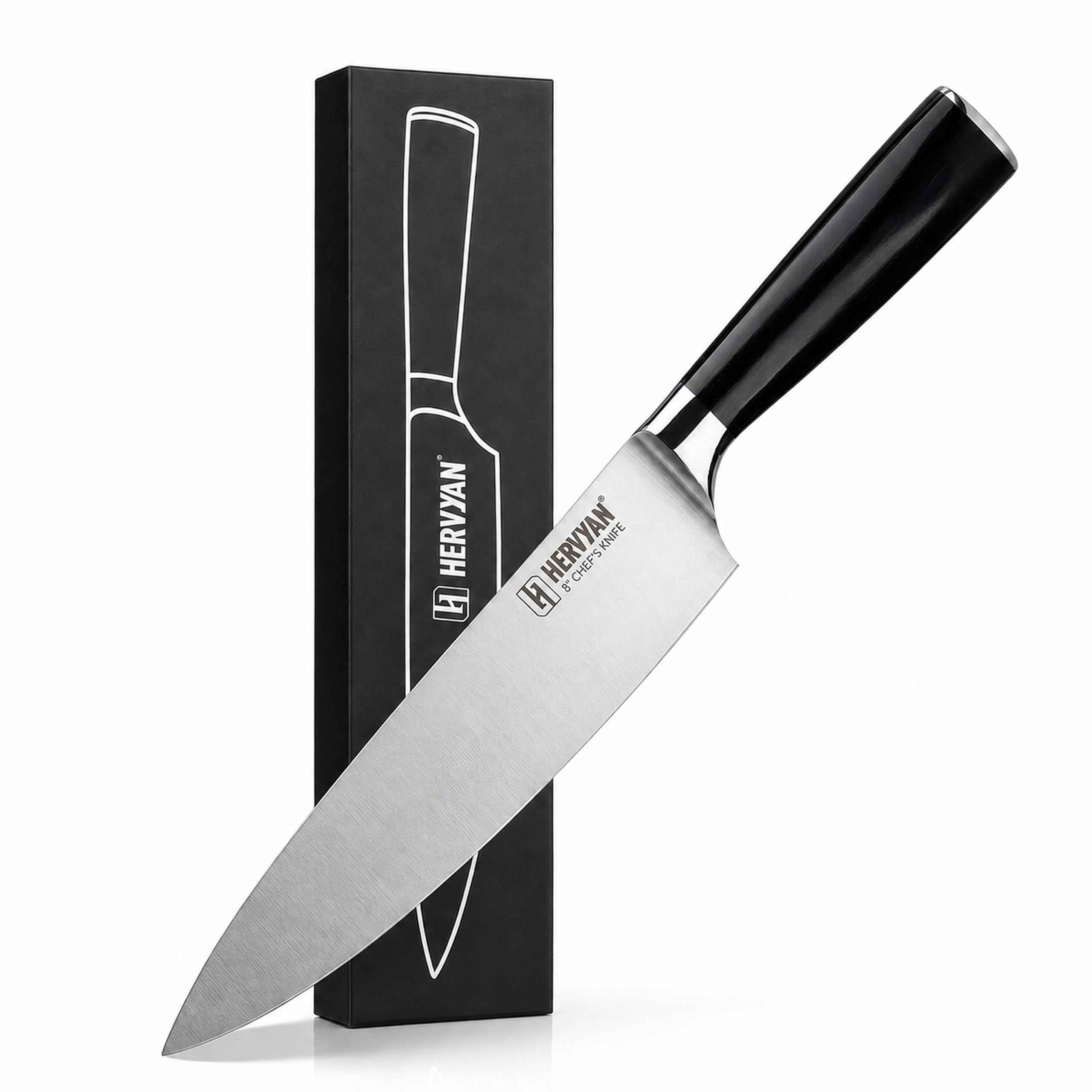 8 Inch Professional Chef Knife 13°–15° Edge German-Inspired Precision Blade High-Carbon Stainless Steel, Ergonomic Pakkawood Handle, Blade Guard and Gift Box for Home Cooks and Restaurants — Amazon image 11