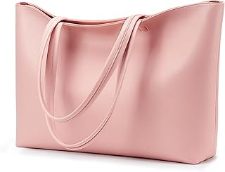 Bolso de mano grande para mujer, de piel sintética, impermeable, con cremallera, para trabajo, viajes, compras, escuela
