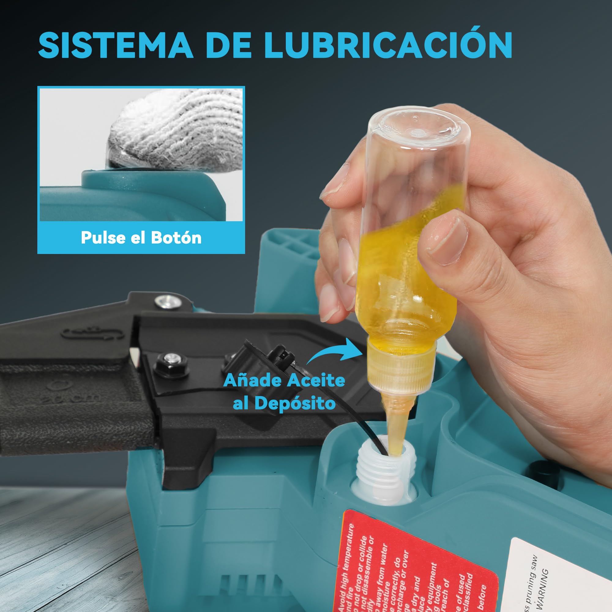Outsunny Mini Motosierra Batería 6000mAh 8 Pulgadas 580W 2 Baterías | Motor sin Escobillas, Motosierra Eléctrica con Palo Extensible, Doble Bloqueo, para Podar Árboles, Jardinería y Madera