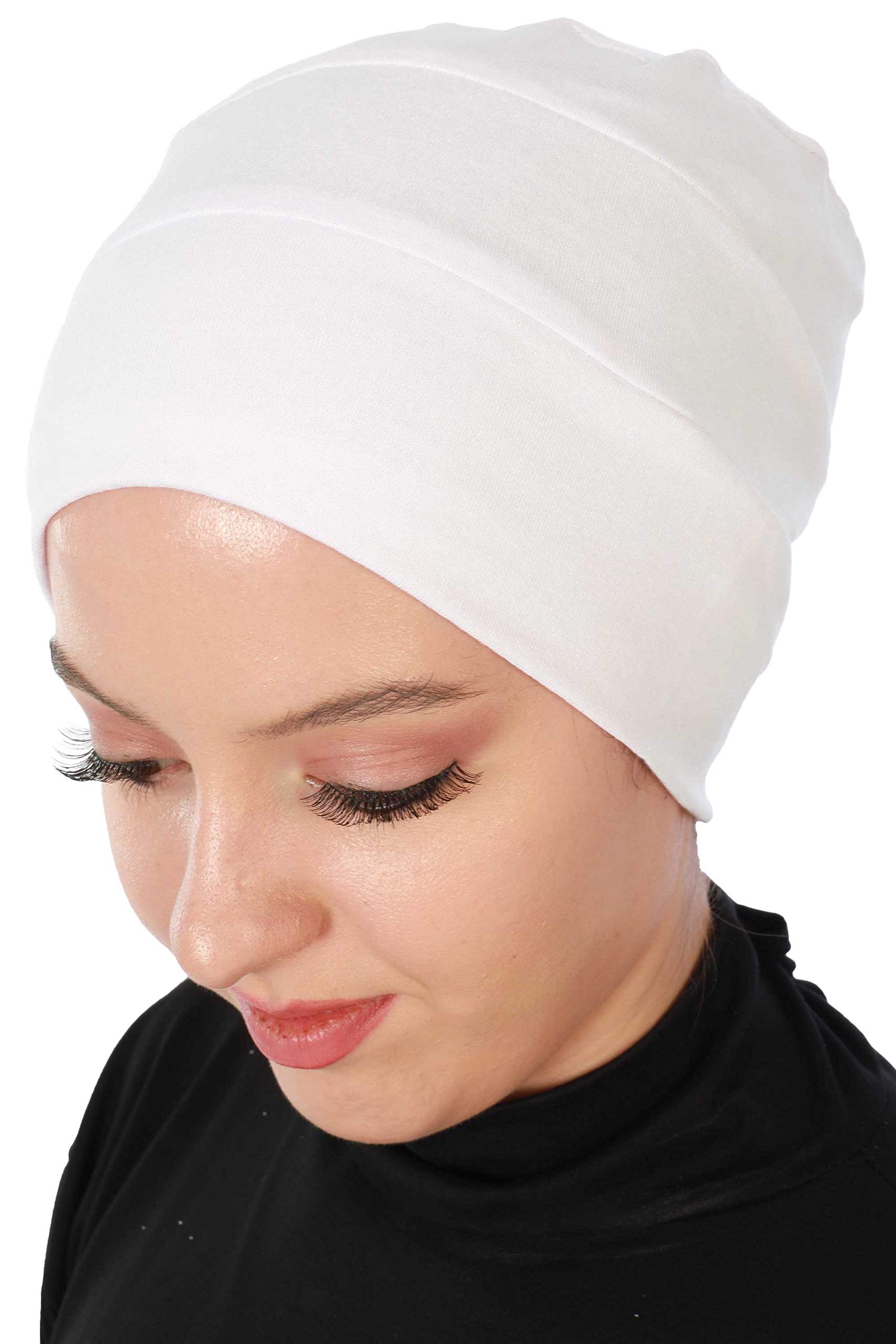 Aisha's Design Women's White Instant Turban Head Wraps, Bandanas For Hijab Undercap, Turbans For Chemo Headwear For Uk, Turban Headbands For Turban, Cancer Cap