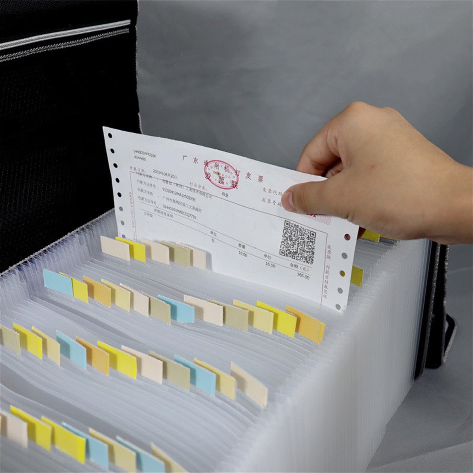Carpeta Clasificadora Bolsa de órgano japonesa A5, carpeta multicapa de gran capacidad, tela de viento, Clip de almacenamiento de facturas, tarjeta de habitación de Hotel, almacenamiento de informació