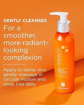 Andalou Naturals Brightening Meyer Lemon + Vitamin C Creamy Cleanser (6 oz)