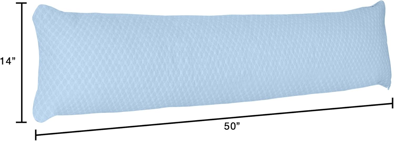 Memory Foam Body Pillow- for Side Sleepers, Back Pain, Pregnant Women, Aching Legs and Knees, Hypoallergenic Zippered Protector by Lavish Home (Blue) : Everything Else