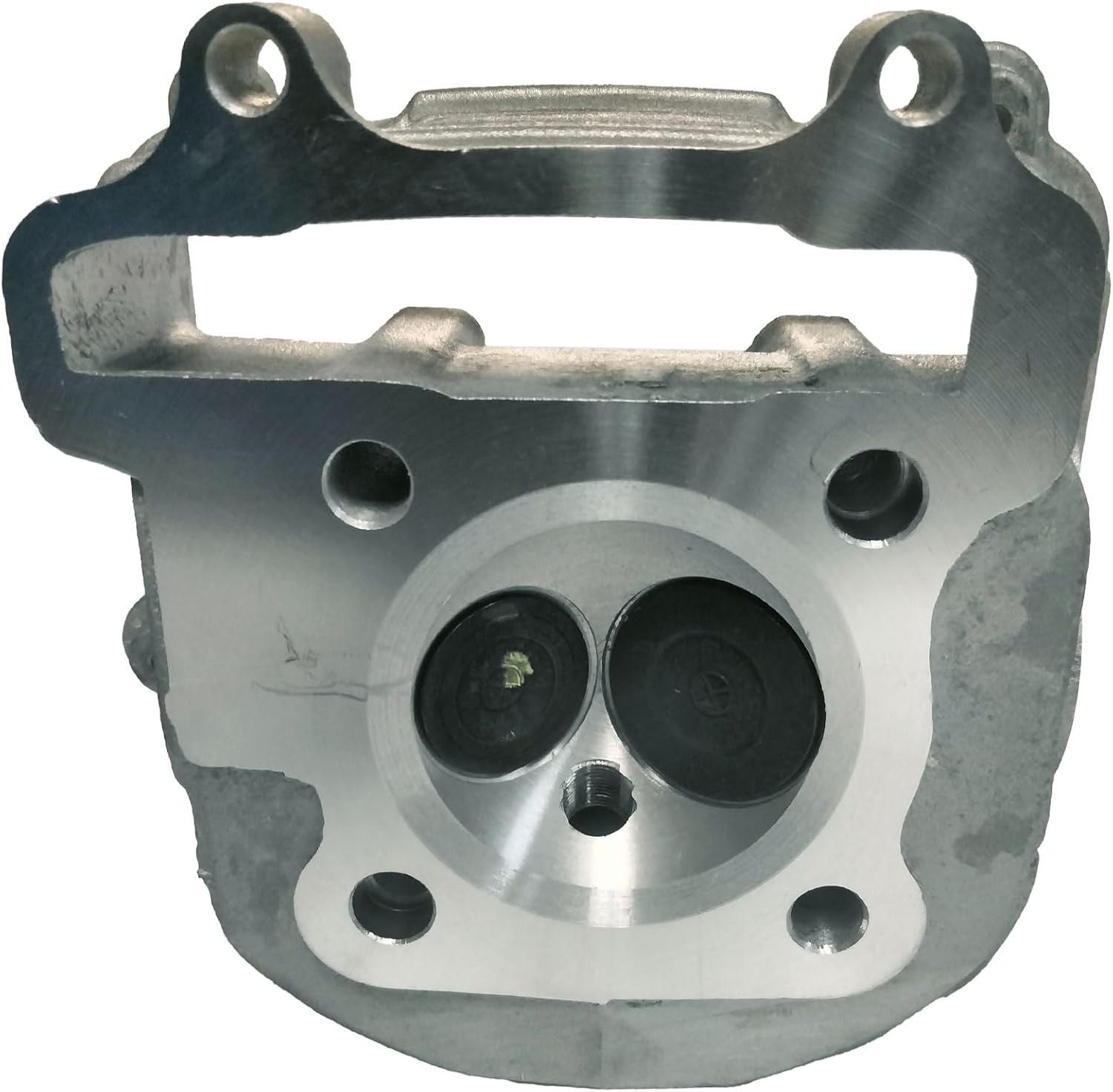 150cc Complete Cylinder Head for 149 cc 4-stroke Engine with 8mm exhaust studs. An OEM Part For Wolf Brand Scooters 149cc Scooters. May also fit other ZNEN Chinese Scooters, ATVs, Mopeds, Etc.