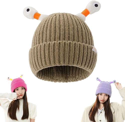 Miniatura 4 de hwqsad Winter Parent-Child Cute Glowing Little Monster Knit Hat,Cute Glowing Little Monster Knit Hat