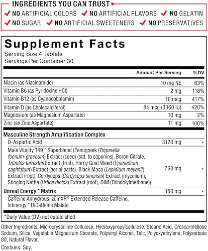 Miniatura 5 de FORCE FACTOR Test X180 Boost Potenciador de testosterona y suplemento energético para hombres, aumenta la energía, aumenta la resistencia, mejora la