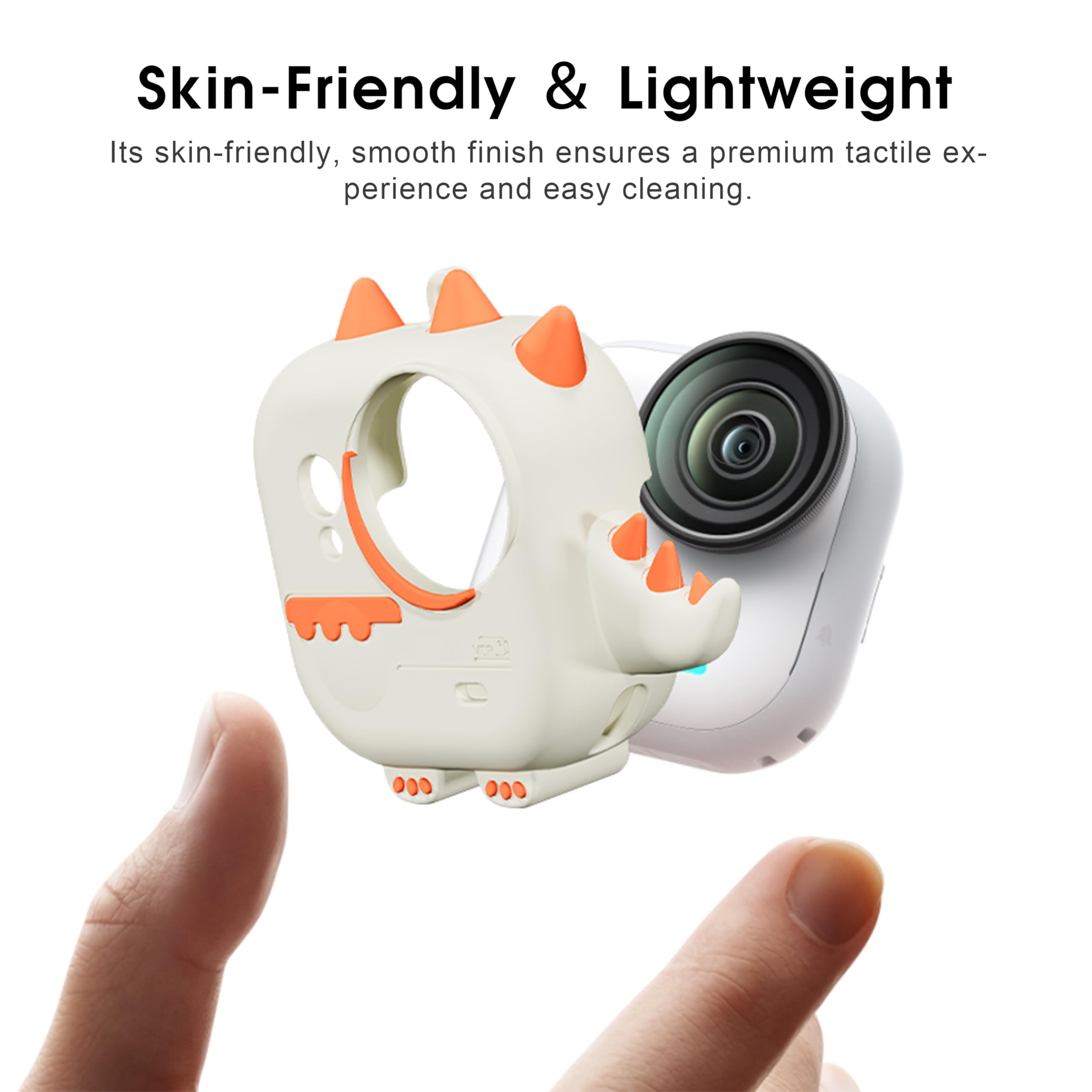 Silikonowe etui do Insta360 Go Ultra, silikonowe etui ochronne w stylu kreskówkowym do Insta 360 GO Ultra akcesoria z paskiem na nadgarstek, kompleksowa ochrona, kompatybilne z ochroną obiektywu i