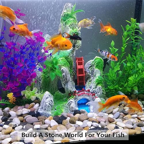 Miniatura 6 de Mantillo de piedras negras para paisajismo, 40 libras, rocas naturales de río pulidas de 1-2 pulgadas de alto para plantas, piedras decorativas para