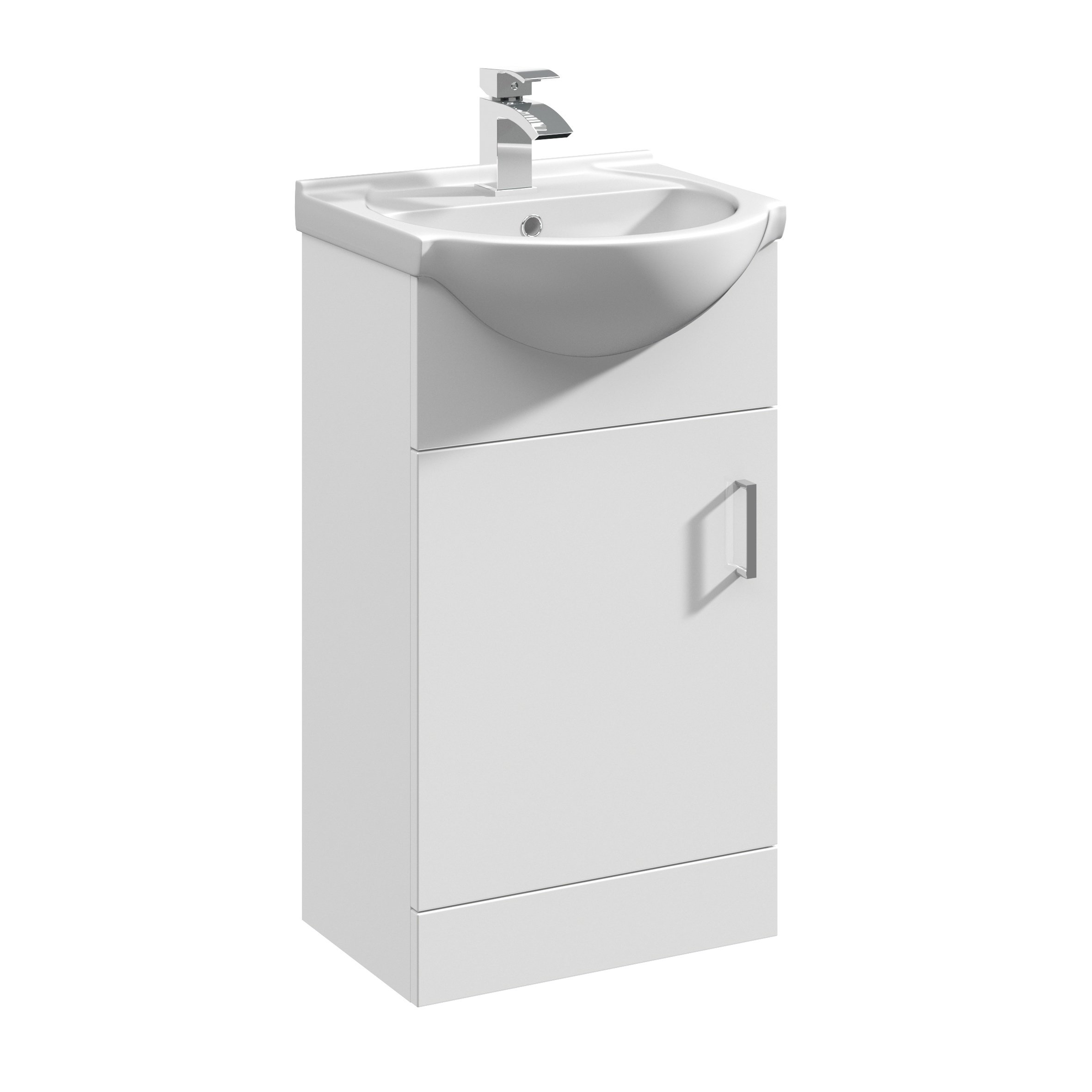 Nuie Gloss White Mayford Floor Standing 450Mm Cabinet & Basin 1