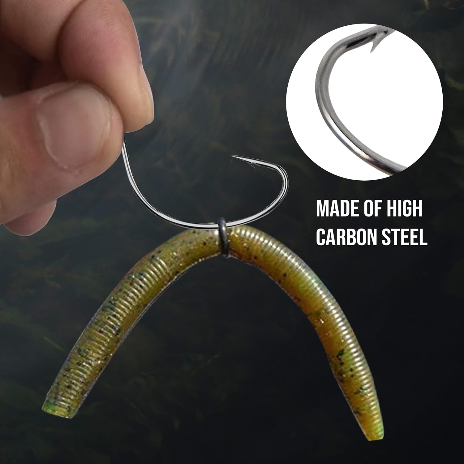 Reaction Tackle Wide Gap Wacky Hooks, #3/0, Black, 25-Pack, photo 7 of 8