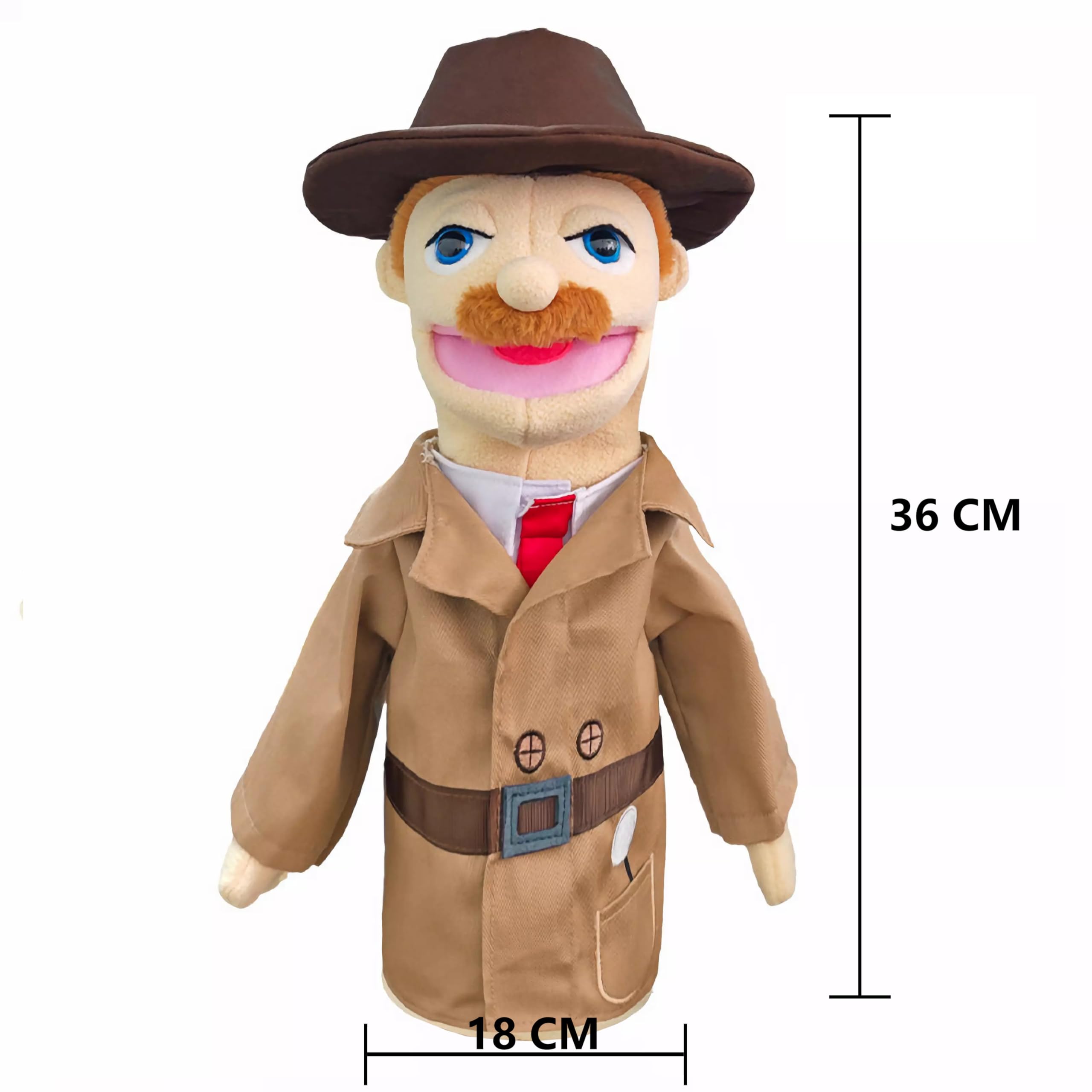 LOMTRATS Theater Hand Puppets for kids,Includes Teacher, policeman, farmer, pirate, detective - Image 2