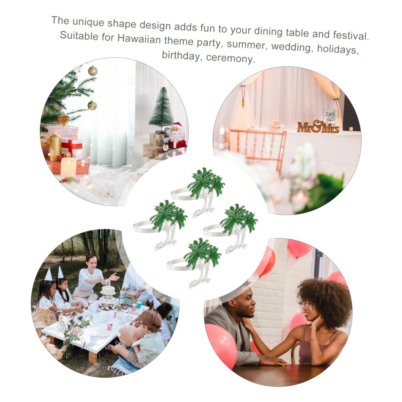 Ciieeo 3 Set Eleganti Fibbie Per Tovaglioli Decorativi Per Tovaglioli Da Festa in Stile Hawaiano 4 Pezzi * 3