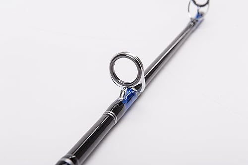 Miniatura 5 de ENTSPORT Serie E Conqueror - Caña giratoria de 3 piezas, portátil, de grafito, caña de pescar pesada (30-50 libras, garantía limitada de 1 año)