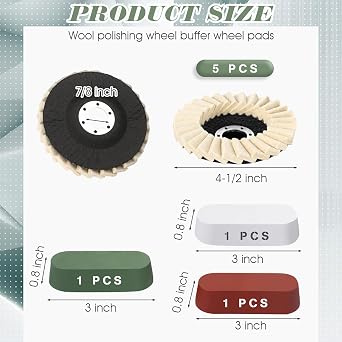 8 Pcs Wool Polishing Wheel Disc and Polishing Compounds Set