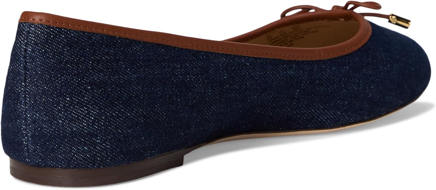Lauren Ralph Lauren Jayna Leather-Trim Denim Flats