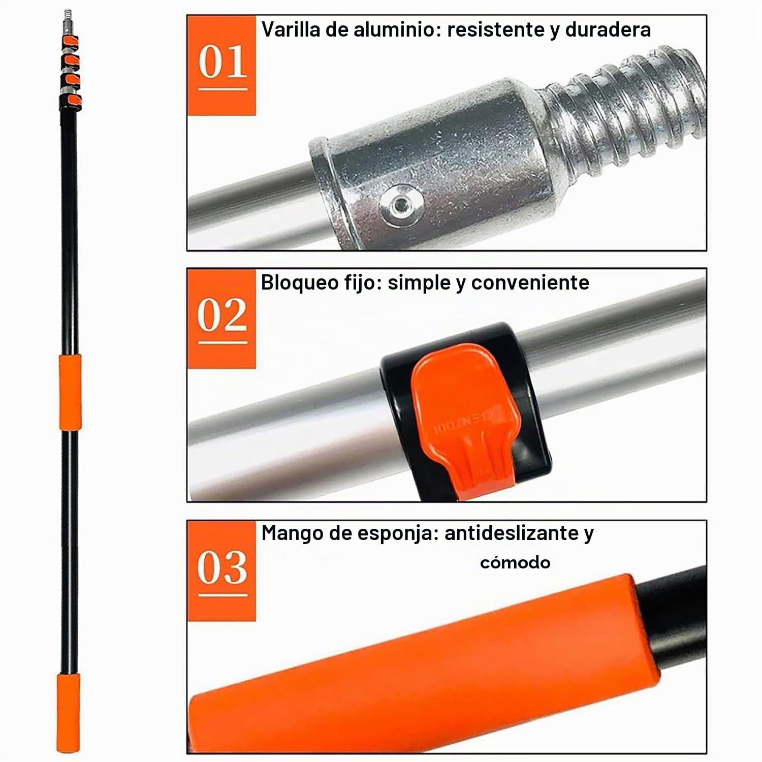 Plumero Telescopico Extensible，Spolverino per Polvere Allungabile 3.65m,Cepillo para Telarañas Extensible para Limpieza, Limpiadores Profesionales de Techos y Esquinas