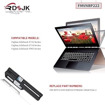 FPCBP373 FMVNBP222 Laptop Battery for Fujitsu LifeBook T732 T734 T902 Series FPB0283 3INR19/66-2 10.8V 72Wh 6700mAh