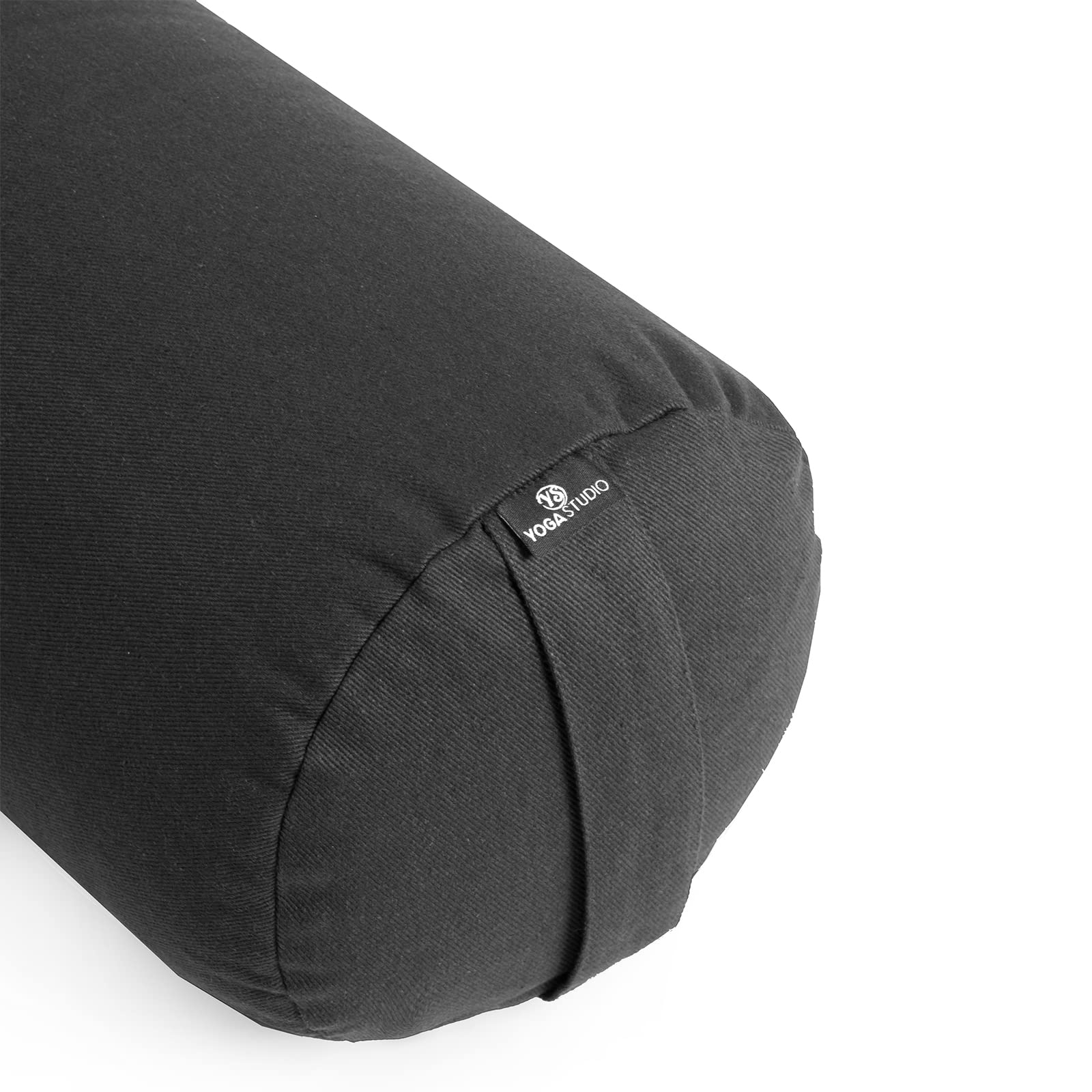 Yoga Studio Unisex YS/Lotus/BWBolster/Grafitowy Bio gryczany Wałek - 23 cm x 61 cm, Bawełniana poduszka do medytacji na wzmocnieniu z zamkiem błyskawicznym YKK - grafit szary, regularny