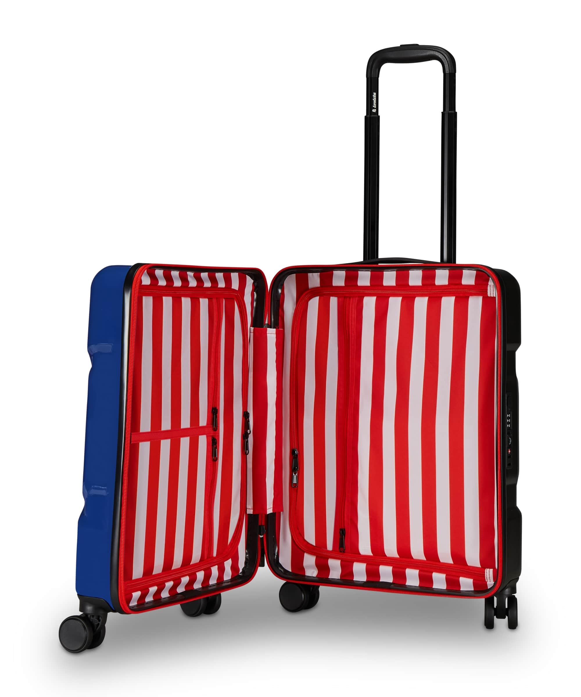 Invicta Trolley Travel - Bagaglio a Mano - Blu - 33 Litri, Rigido da Cabina con 4 Ruote Girevoli