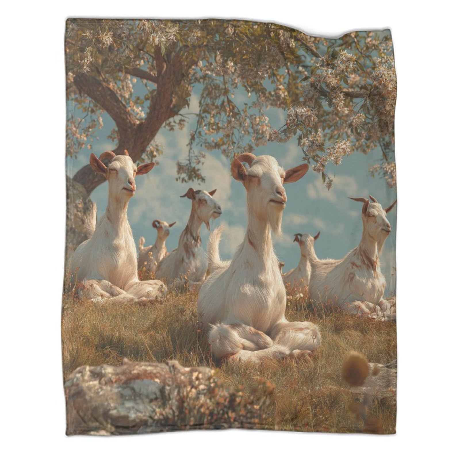 kaiyun A Flock of Goats on A Sunny Summer Day Printed Blanket 3D Design Bedspread Soft Warm Microfiber Throws And Patchwork Quilts 60x80inch(150x200cm)
