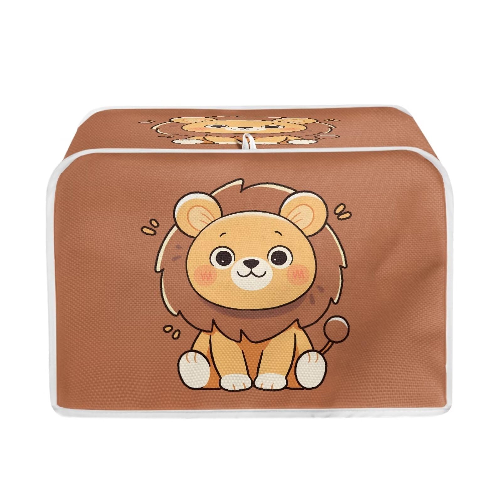 Cartoon Lion Toaster Cover Durable Polyester with Top Hooks, Fits 2/4-Slice Toasters (Easy-Clean Gift Idea)