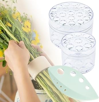 Spiral Ikebana Stem Holder Flower Arrangement Holder Set of 2 Spiral Stem Holder 1 Leaf Stripping Tool for Flowers Bouquet Twister for Flower Arrangement Transparent color