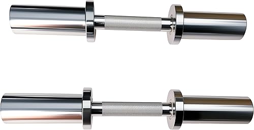 Miniatura 9 de Asas de mancuernas con 2 pares de clips para collares, barras de mancuernas olímpicas cargables, barras de mancuernas de 16 pulgadas para gimnasio