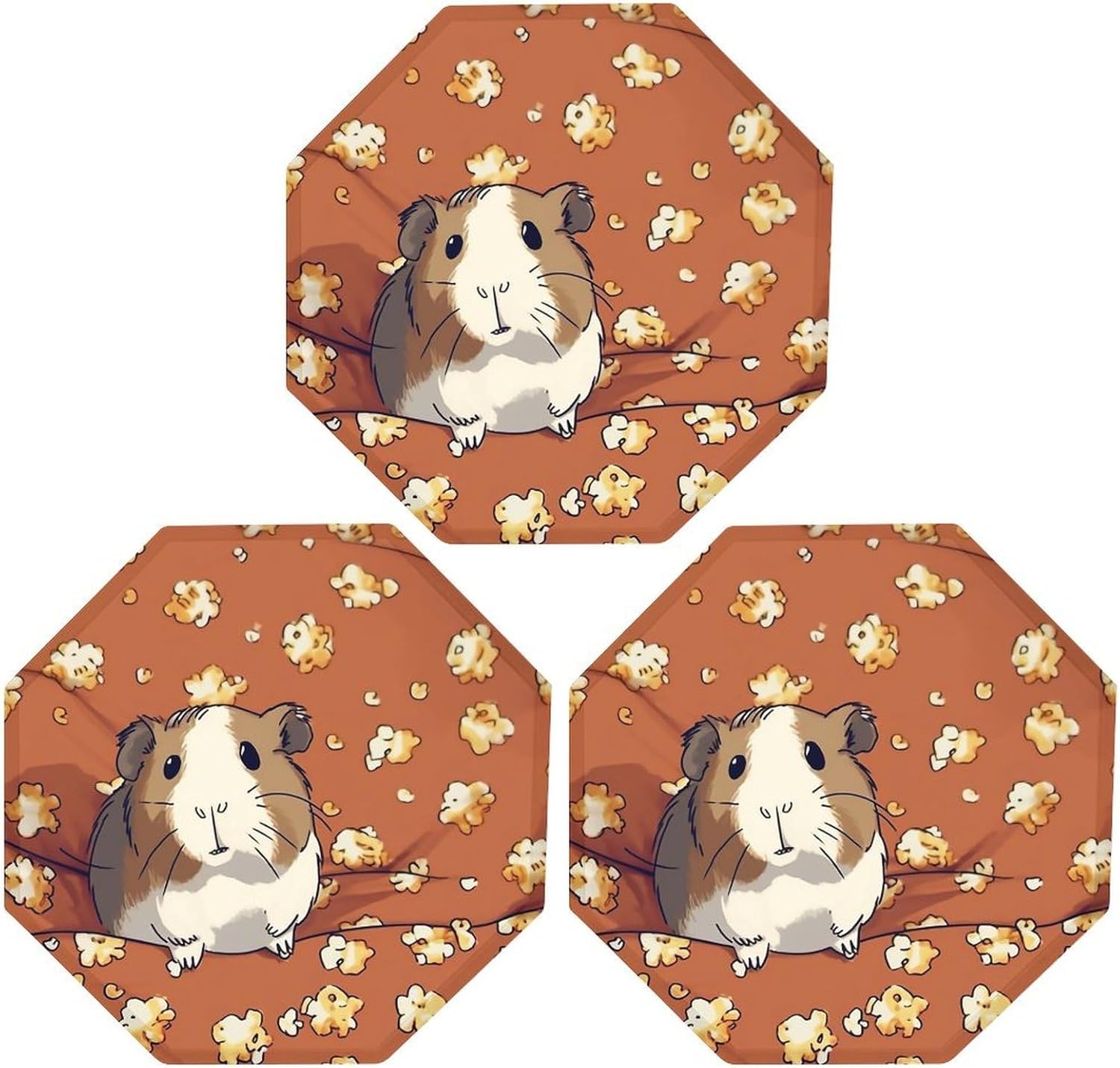 Ctagon Metal Sign for Home, Modern Display Plate for Kitchen, Guinea Pig And Popcorn Plates Accent Hanging Wall Decorations 3PCS for Living Room, Bedroom, Hallway, Hotel