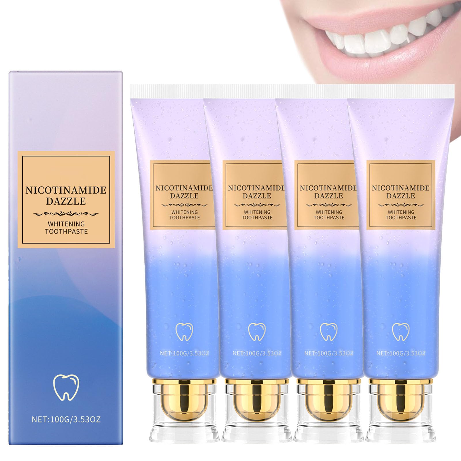 Dentifricio sbiancante con niacinamide, dentifricio rigenerante per gengive e smalto, naturale e delicato per alito fresco, denti brillanti, rimuove le macchie, senza fluoruro (4)