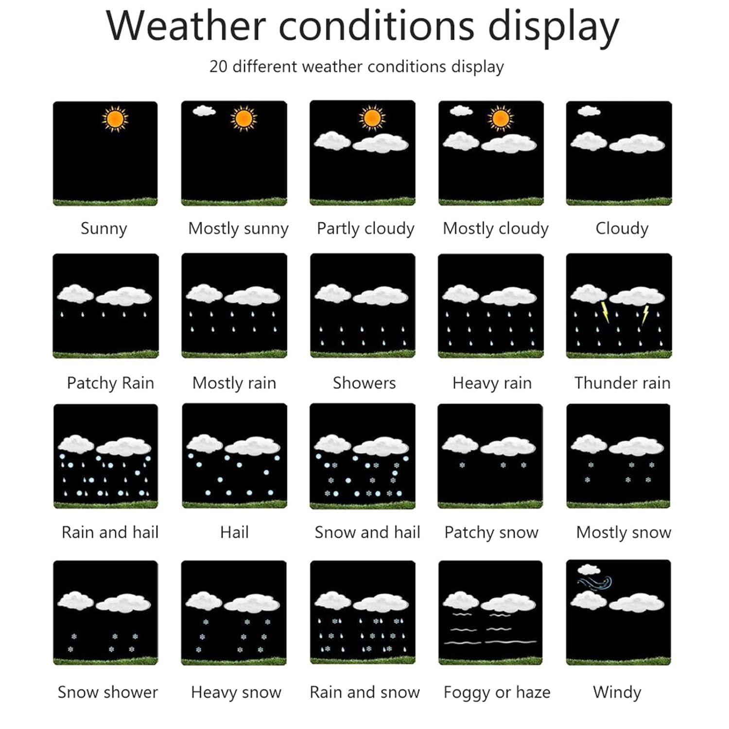 Stazione meteorologica Wi-Fi wireless per interni ed esterni con ampio display a colori, sensore di temperatura e umidità controllato tramite app, sveglia con previsioni meteo intelligenti