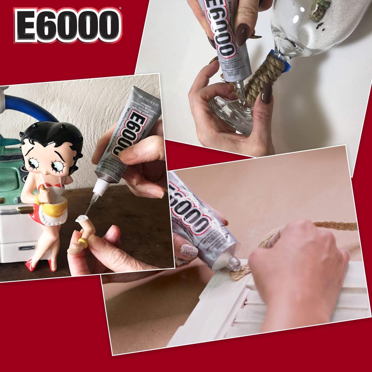 E6000 1-Ounce Tube with Precision Tips Industrial Strength Adhesive for Crafting and Pixiss Wooden Art Dotting Stylus Pens 5 pcs Set - Rhinestone Applicator Kit