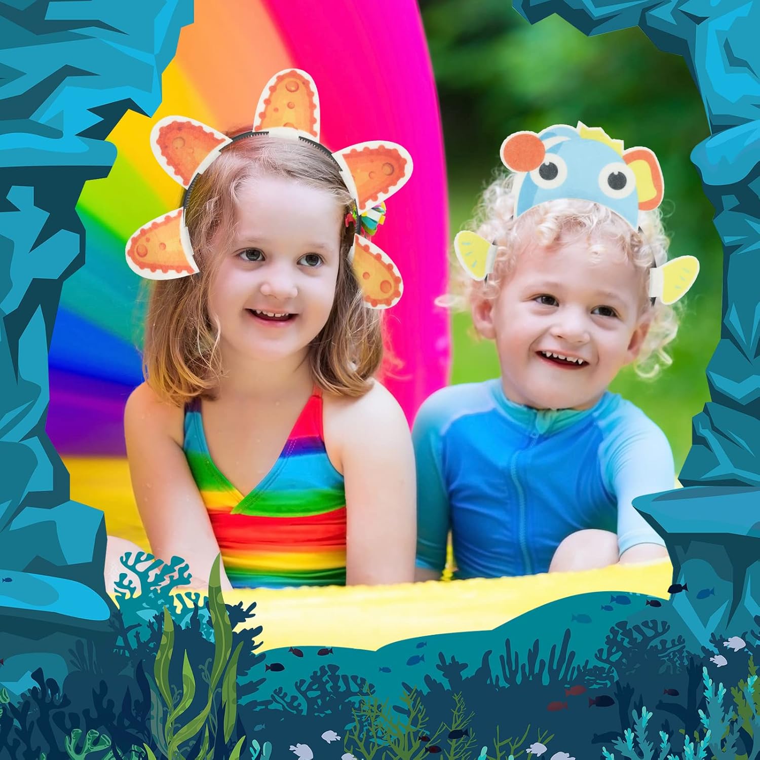 Yinder 24 Pieces Sea Animal Party Headband Under the Sea Party Decorations Ocean Themed Party Decorations Ocean Party Favors Felt Ocean Animal Headbands for Boys Girls Kids Adults Party Supplies