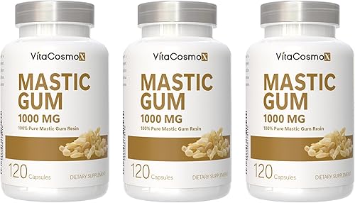 Miniatura 10 de Cápsulas de goma mastica, 1000 mg, 120 cápsulas vegetarianas, sin OMG y sin gluten