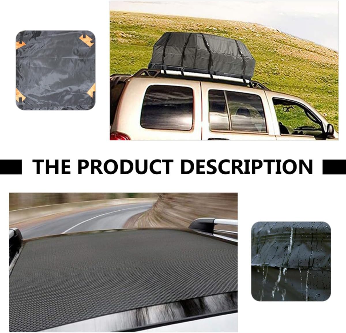 Waterproof Car Roof Bag 420d Oxford Fabric Auto Rooftop Cargo Carrier Large Capacity UV Resistant Dustproof Vehicle Storage Pouch for Travel