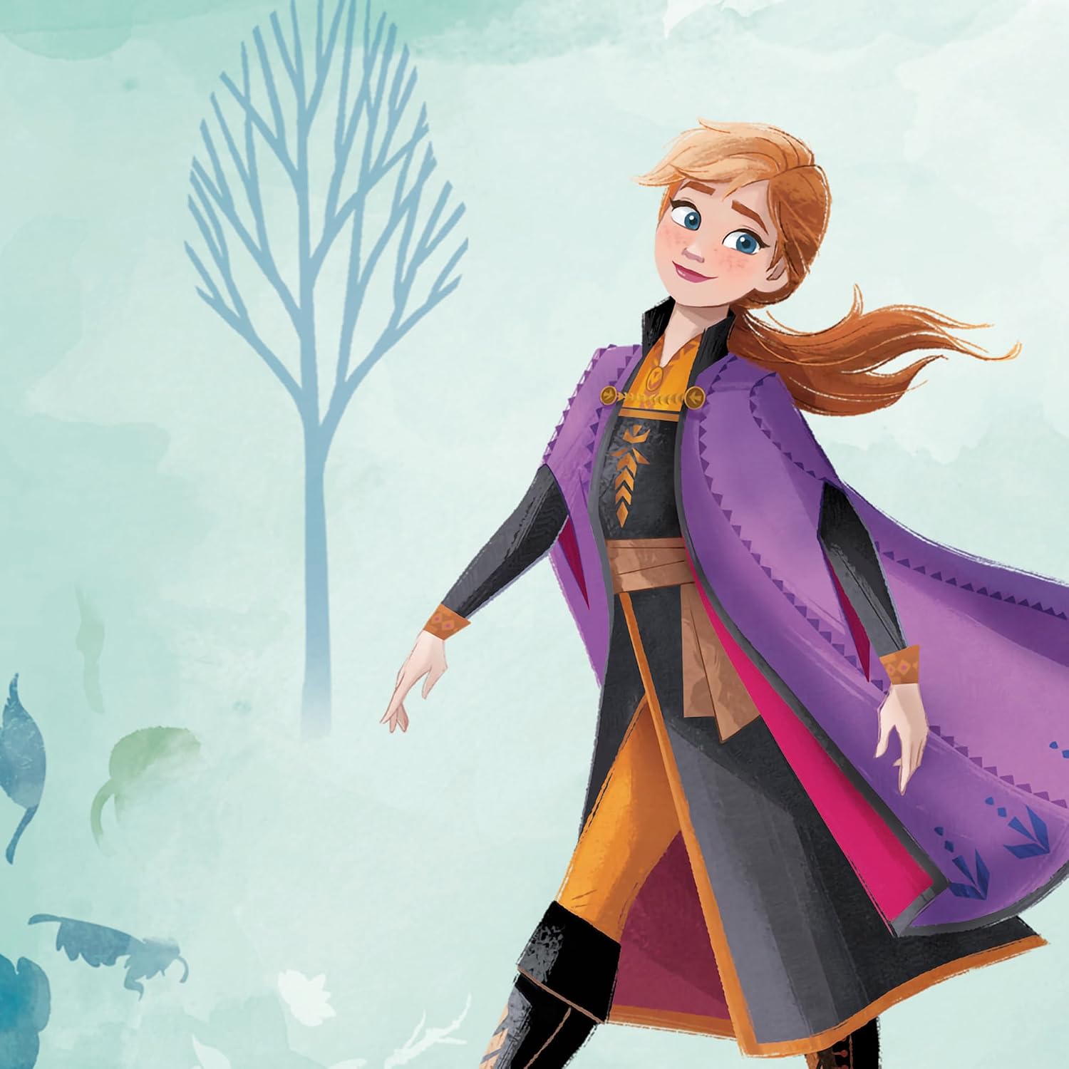 Komar Disney Frozen Fresh Breeze Non-Woven Wallpaper - 1 Roll - Size: 10.05 x 0.53 m - Children's Room, Frozen, Anna, Elsa, Princess