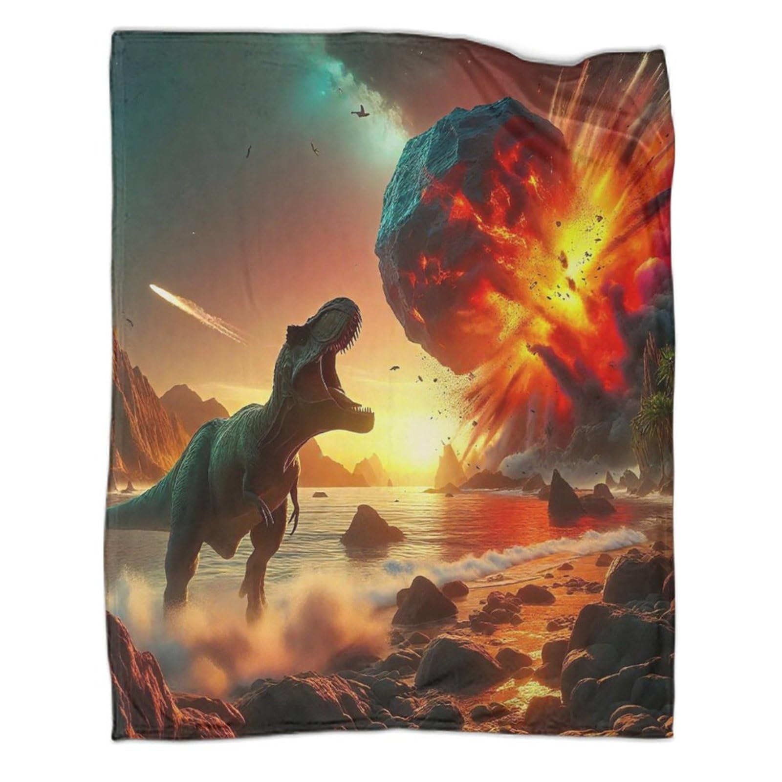 Couverture dinosaure enfant plaid flanelle jurassique chaud toutes saisons