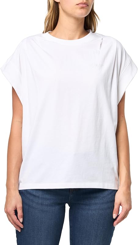 Women's Relaxed Fit Pleated Shoulder T-Shirt