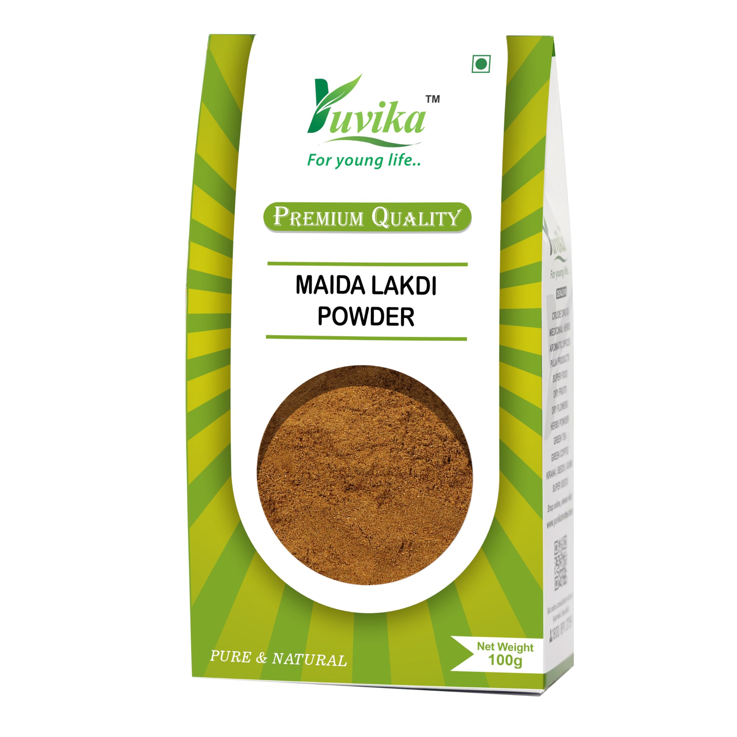 Yuvika Maida Lakdi Powder - Litsea Glutinosa - Maida Wood - Soft